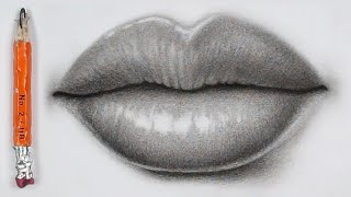 How to Draw Lips Using an HB Pencil [upl. by Newnorb]