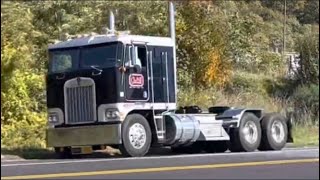 Kenworth K100 With Loud Train Horn Leaving a Truck Show October 2022 [upl. by Rem]