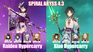 C0 Raiden Hypercarry amp C0 Xiao Furina Hypercarry  Spiral Abyss 43  Genshin Impact [upl. by Niltak637]