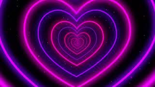 Neon led lights Heart Tunnel Particles Background  4k 60p Heart Background Disco Pink and Purple [upl. by Leanna251]