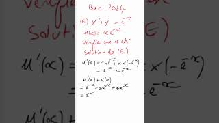 Bac  Vérifier quune fonction est solution particulière  Equation différentielle 1a [upl. by Akiem]