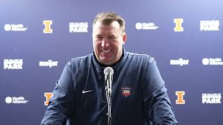 No 25 Illinois 38 Rutgers 31  Illini Head Coach Bret Bielema PostGame Media Conference [upl. by Harve]