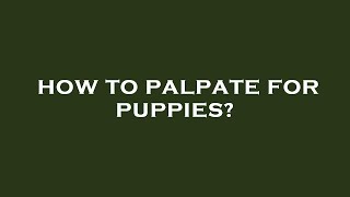 How to palpate for puppies [upl. by Alabaster664]