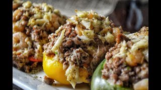 Seafood Stuffed PeppersHow to Make Stuffed Bell Peppers [upl. by Gran]