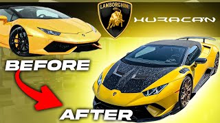 STRIPPING DOWN 300K 2019 LAMBORGHINI HURACAN INSTALLING VORSTEINER BODYKIT IN 23 MINUTES RECAP [upl. by Nerrual401]