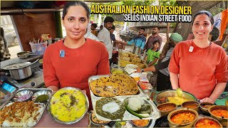 40 Fashion Designer from Australia sells Indian Street Food Punjab 😍 Unlimited Thali 12 Items [upl. by Dranyar8]