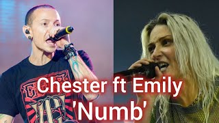 Chester ft Emily Old and new vocalists of Linkin Park Numb live [upl. by Aihsyak]