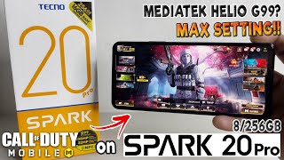 Call of Duty Mobile Game Test on TECNO Spark 20 Pro 8256 120Hz  MAX SETTINGS [upl. by Gardas686]