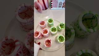 Peppermint candy shot glasses🍬❤️ christmas christmasideas aesthetic viral holiday drinks [upl. by Eekram]