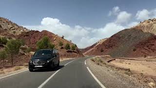 🇲🇦 Driving through Atlas mountains on road RP1506 near ‎⁨‎⁨Telouet⁩ ⁨DrâaTafilalet⁩ ⁨Morocco⁩ [upl. by Tavie]