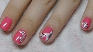 flower nail design tutorial  цветочный маникюр [upl. by Patt]