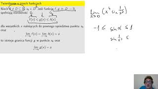 Granice funkcji w punkcie  twierdzenie o trzech funkcjach [upl. by Llewsor372]