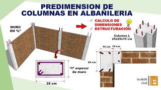 PREDIMENSION DE COLUMNAS EN ALBAÑILERIA CONFINADA [upl. by Madonna]