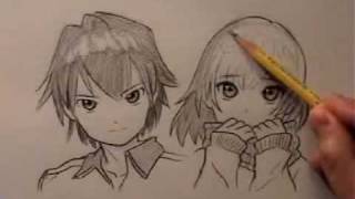 How to Draw Manga Hair Male and Female [upl. by Bjork]