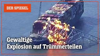 Brücke von Baltimore Video zeigt Sprengung am Containerriesen  DER SPIEGEL [upl. by Oznecniv875]