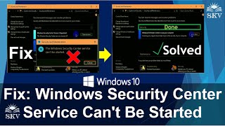 Fix Windows Security Center Service Cant Be Started in Windows 10  Fix Windows Security Problems [upl. by Sergo435]