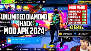 Free Fire Diamond Hack  Unlimited Diamond Mod Apk 2024  Free Fire New Mod Menu Ob46  Live Proof [upl. by Aisereht]