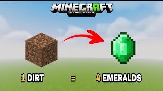 Easy Way To Get Emerald With One Dirt  Minecraft pe 120 emerald farm  minecraft pe emerald farm [upl. by Jeffers603]