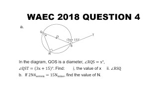 WAEC 2018 Mathematics Theory Question 4 [upl. by Luhar225]