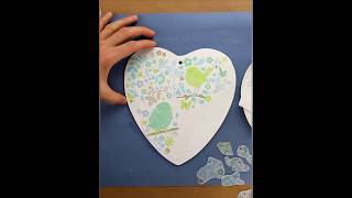 Decoupage tutorial for beginners  Decoupage step by step  Decoupage on wood  Wooden heart plaque [upl. by Sayette]