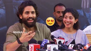 Naga Chaitanya About Sai Pallavi  Look at Her Reaction ❤😍  Thandel Movie Opening [upl. by Baudoin]