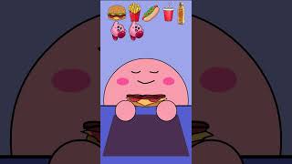 Kirby Animation  Emoji MUKBANG 🍔🍟🌭🥤 shorts [upl. by Marleen]