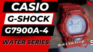 CASIO GSHOCK G7900A4 Water Series RED design MOONampTIDE feature [upl. by Deevan555]