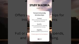 Yonsei University Scholarship koreanscholarship studyinkorea scholarship [upl. by Hiltan562]