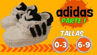 Zapatitos adidas tejidos a crochet 03 y 69 meses  parte 12 [upl. by Ennaesor]