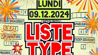 Liste type lundi 09 décembre 2024💲💲quinte demain 💲💲pronostic quinte [upl. by Ragas]