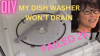 Frigidare Dishwasher Not Draining Failed 2x  DIY unclogged dishwasher [upl. by Darrelle]