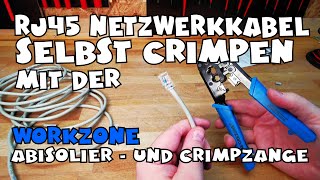 Netzwerkkabel crimpen mit der WORKZONE Abisolier und Crimpzange [upl. by Yeliac]