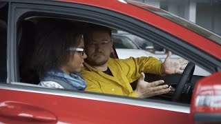 Multiracial Couple Exploring New Car Stock Video [upl. by Tada]