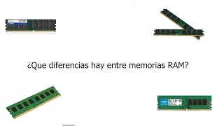 Diferencias entre memorias RAM DDR DDR2 DDR3 DDR4 [upl. by Heywood]