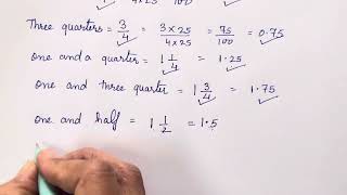 Decimal fractions  class 5 maths chapter 9 problem set 40  quarter  half  three quarter [upl. by Dez765]