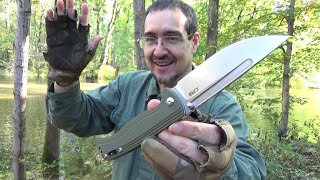 CJRB Resource Folding Knife Dirk Pinkerton Design 55 Full Review At The Creek [upl. by Yelserp295]