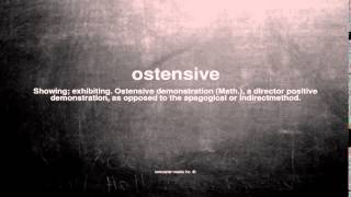 What does ostensive mean [upl. by Castor]