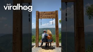 Kissing Couple Slowly Fall From Heavenly Swing  ViralHog [upl. by Anuska]