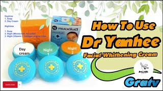 HOW TO USE DR YANHEE FACIAL WHITENING CREAM Blue STEP BY STEP PIMPLES FREE  GraTV [upl. by Marney520]