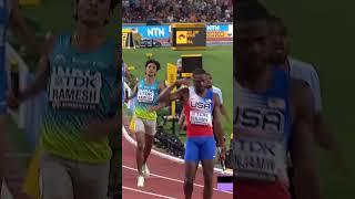 🇺🇸 dominate the 4x400m 🔥 athletics worldathleticschamps usa relays win gold budapest [upl. by Allemahs]