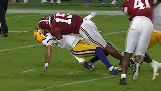 Was this a clean or dirty hit from Alabamas Dallas Turner on LSUs Jayden Daniels [upl. by Seyah]