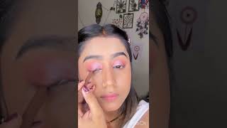 Pink saree makeup tutorial ❤️💕 makeuptutorial youtubeshorts shortsfeed shorts [upl. by Stefa]