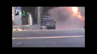 Syrian Rebel Runs in Front of Tank and Fires RPG [upl. by Kappel]