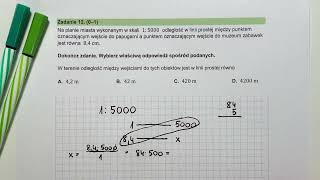 Zad 12  Egzamin ósmoklasisty z matematyki czerwiec 2024  Na planie miasta wykonanym w skali… [upl. by Lednahs]