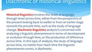 Synchronic linguistics vs Diachronic linguistics [upl. by Hentrich79]