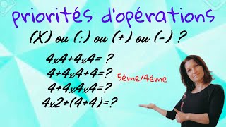 Priorités dopérations Mathématiques collège lycée niveau 5ème [upl. by Anasor629]