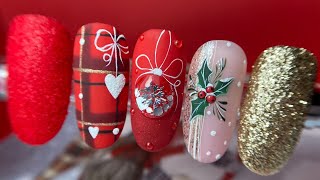 Easy Christmas Nail ArtTartan Nail ArtChristmas Ball Nail ArtPlaid Nail ArtNail Art Natalizie [upl. by Allisurd]