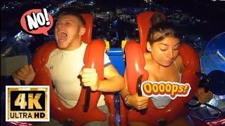 slingshot ride girl reaction on amusement park 🥰 Part 130 slingshotchallenge amusementpark [upl. by Clayson]