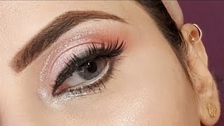 Glitter Eye Makeup Tutorial  Easy Party Look  Pink Glam  Shani Beauty [upl. by Tenney898]