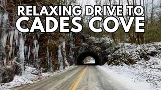 Relaxing 4K Snowy Drive To Cades Cove In The Great Smoky Mountains National Park [upl. by Corso117]